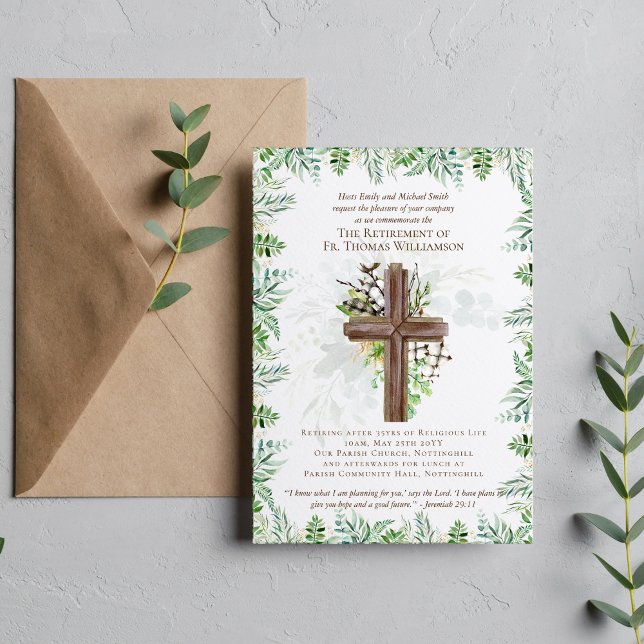 Prêtre Pasteur Diacre Ministre Invitations de retr (Créateur téléchargé)