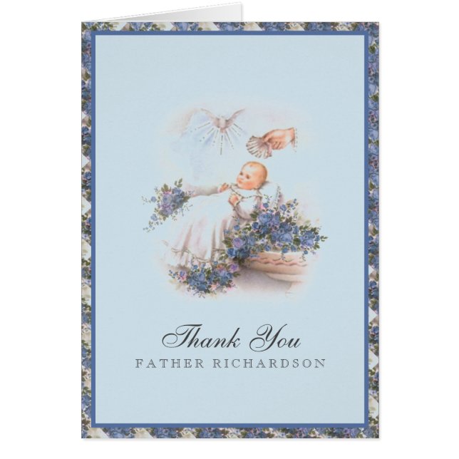 Prêtre Remerciement Baptême Bébé  (Devant)
