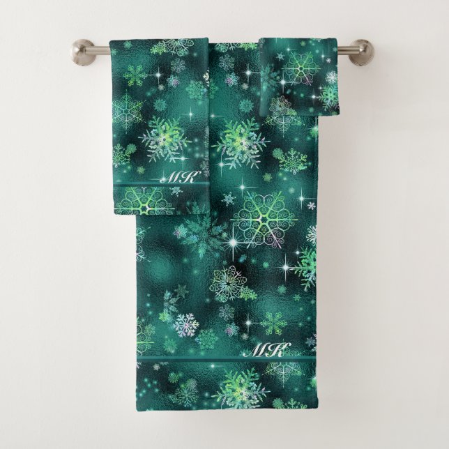 Prettist Snowflakes Motif Green ID846 (En situation)