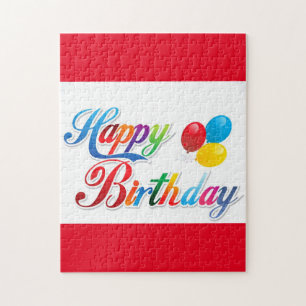 pretty colored happy birthday puzzle