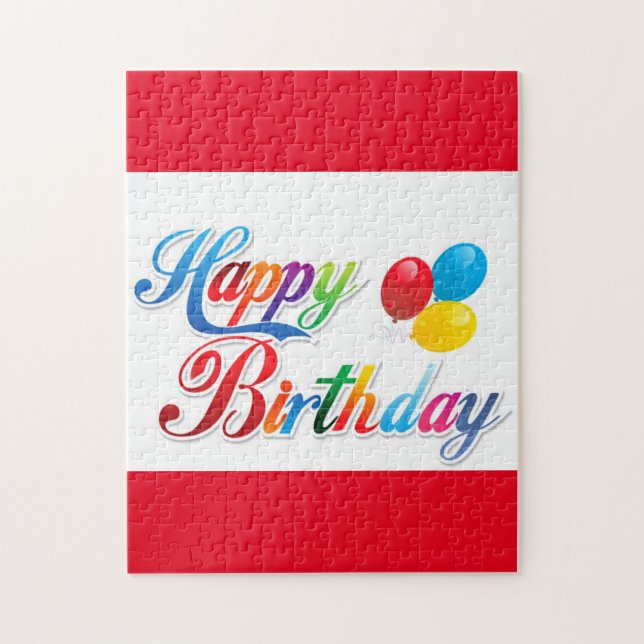pretty colored happy birthday puzzle (Vertical)