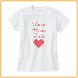 Pretty Coral Heart Love  T-Shirt