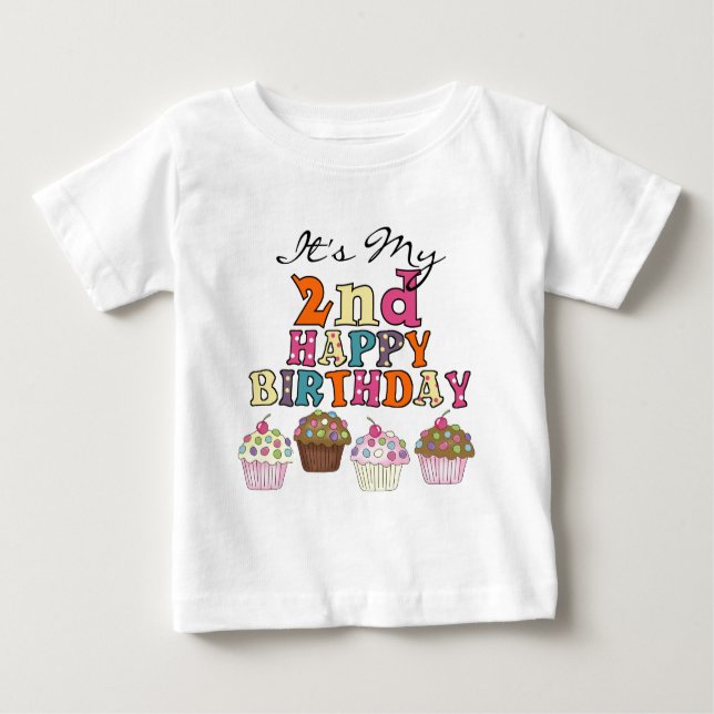 Pretty Cupcakes 2e Anniversaire Tshirts et cadeaux (Devant)
