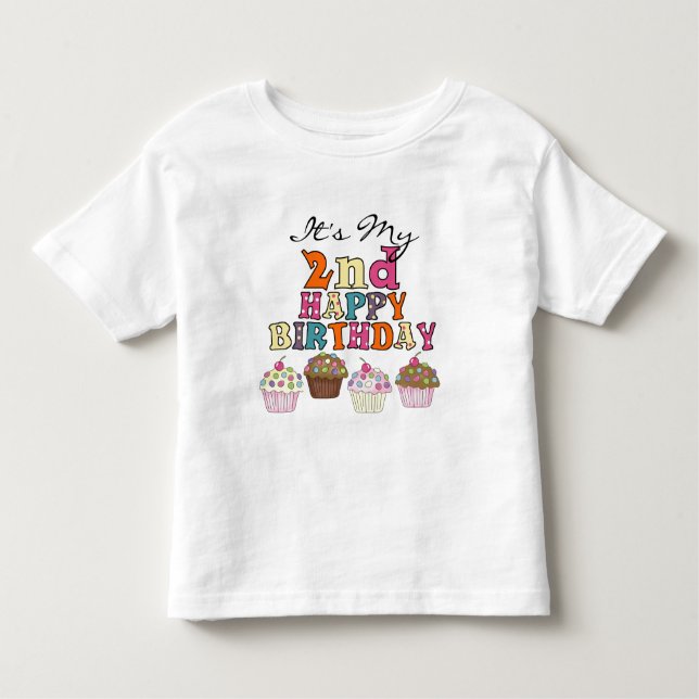 Pretty Cupcakes 2e Anniversaire Tshirts et cadeaux (Devant)