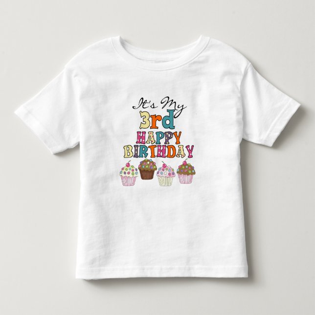 Pretty Cupcakes 3e Anniversaire Tshirts et cadeaux (Devant)