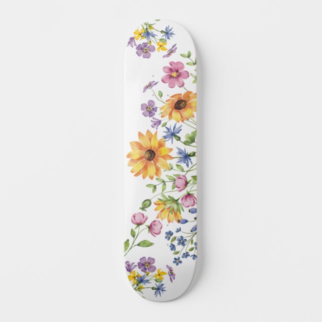 Pretty Girly Wildflowers Skateboard (Recto)