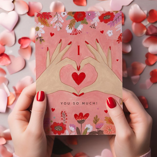 Pretty Hands in Love Signe Valentine Carte de voeu (Pretty Hands in Love Sign Valentine Greeting card)