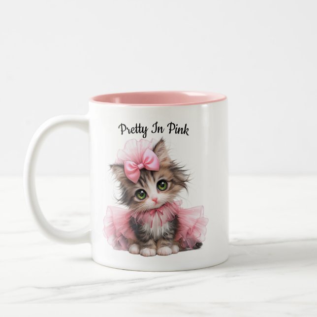 Pretty in Pink – Kitten Mug (Gauche)