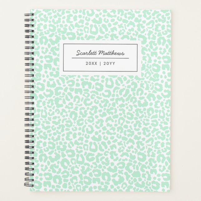 Pretty Pastel Leopard Motif Imprimer Nom Mint (Devant)