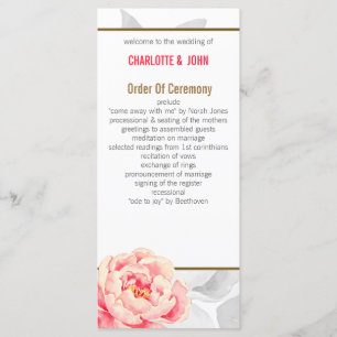 Pretty Peonies Moderne Floral programmes de mariag