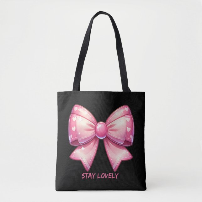 Pretty Pink Bow Tote Bag (Devant)