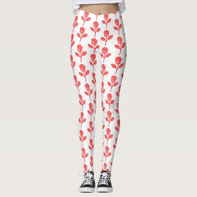 Pretty Pink Roses Trendy Leggings (Devant)