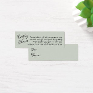 Pretty Sage No Wrap Baby shower Mini carte cadeau
