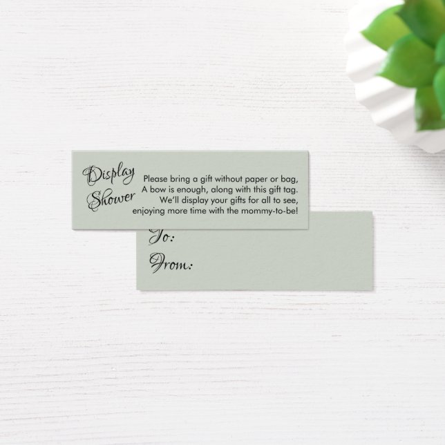 Pretty Sage No Wrap Baby shower Mini carte cadeau (Bureau)