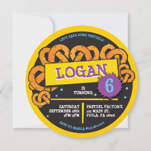 PRETZEL BAKING Anniversaire Fête Invitation