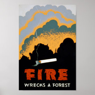 Prévention vintage des incendies   Poster