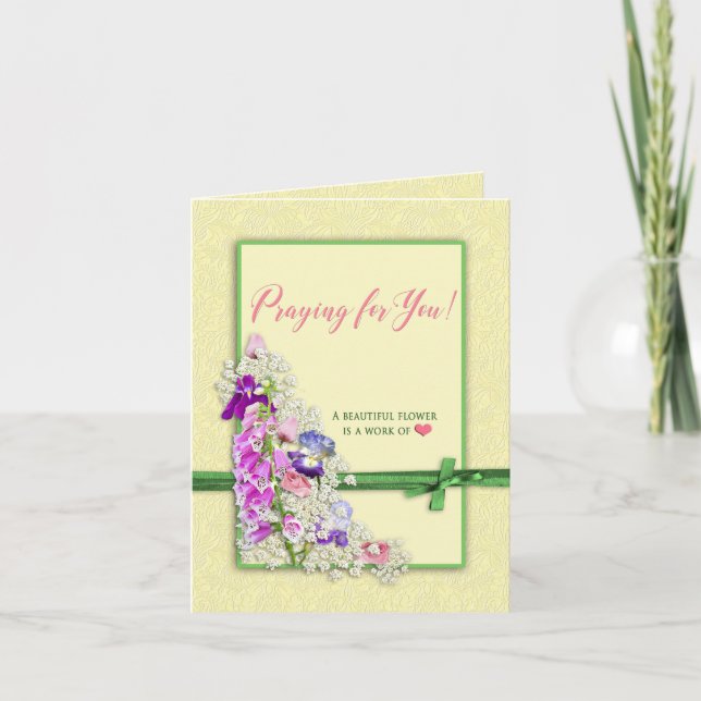 Priant pour vous - le jardin fleurit - la carte de (Devant)