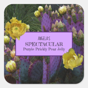 Pricket violet Pear Cactus Jelly Jar Étiquettes