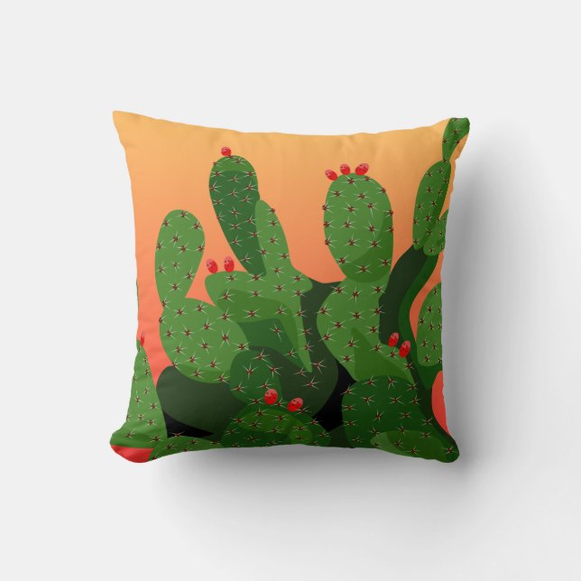 Prickly Pear Coussin coucher de soleil (Recto)