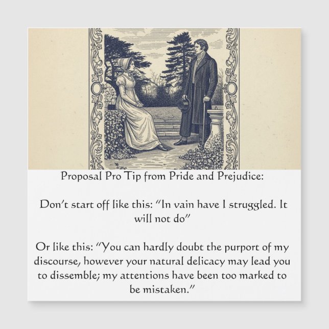 Pride and Prejudice Proposal Pro Tip (Devant)