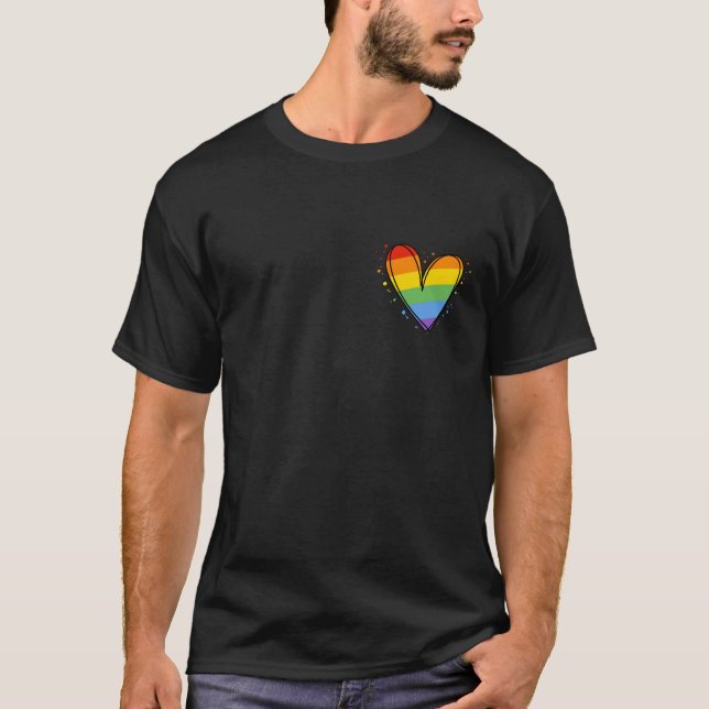 Pride Arc-en-ciel LGBTQ - T-shirt noir pour hommes (Devant)
