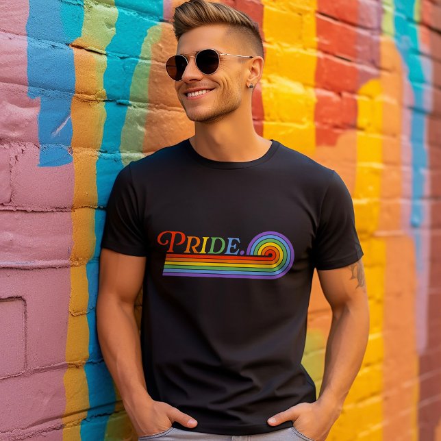 Pride Arc-en-ciel LGBTQ - T-shirt noir pour hommes (Créateur téléchargé)