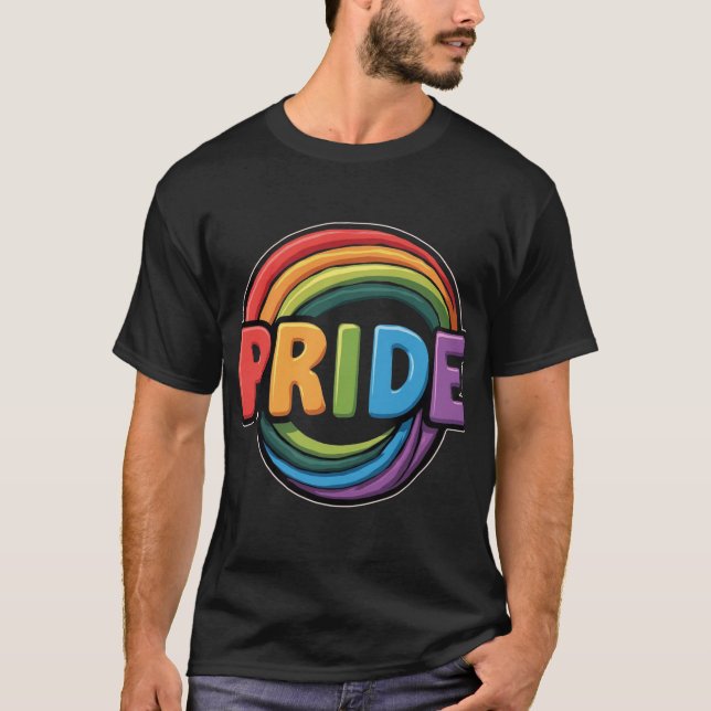Pride Arc-en-ciel LGBTQ - T-shirt noir pour hommes (Devant)