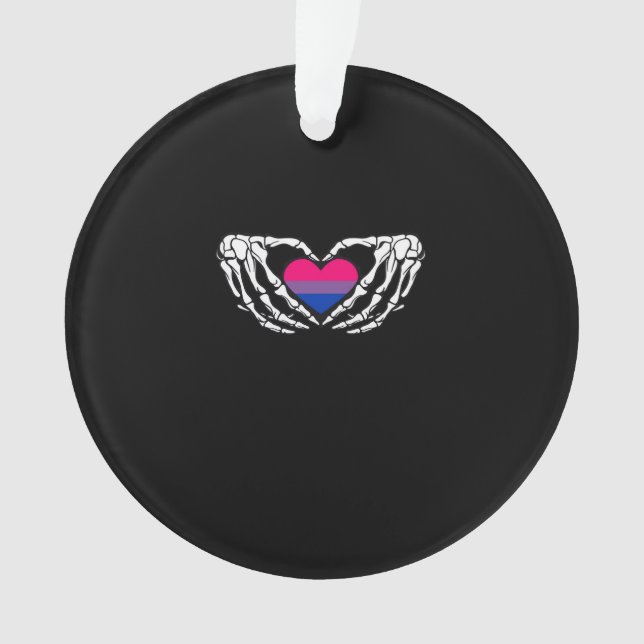 Pride Bisexuelle Squelette Halloween Bi Goth Coeur (devant)