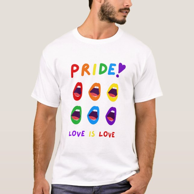 Pride Love is Love T-Shirt Homme (Devant)