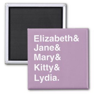 Pride & Prejudice Name List Magnet (Pale Purple)