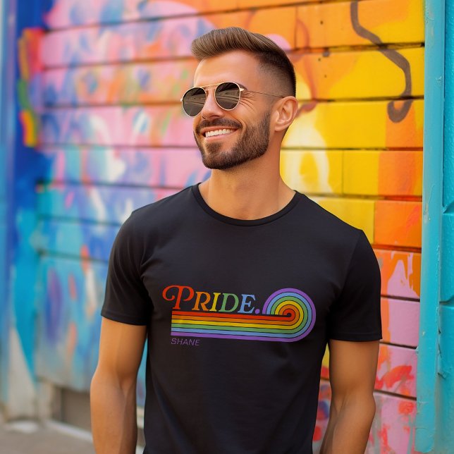 Pride Rainbow LGBTQ Men's Basic Dark T-Shirt (Créateur téléchargé)