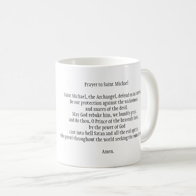 Prière à Saint Michael Mug (Devant droit)