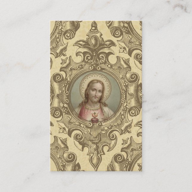 Prière au coeur sacré de la carte sainte de Jésus (Devant)