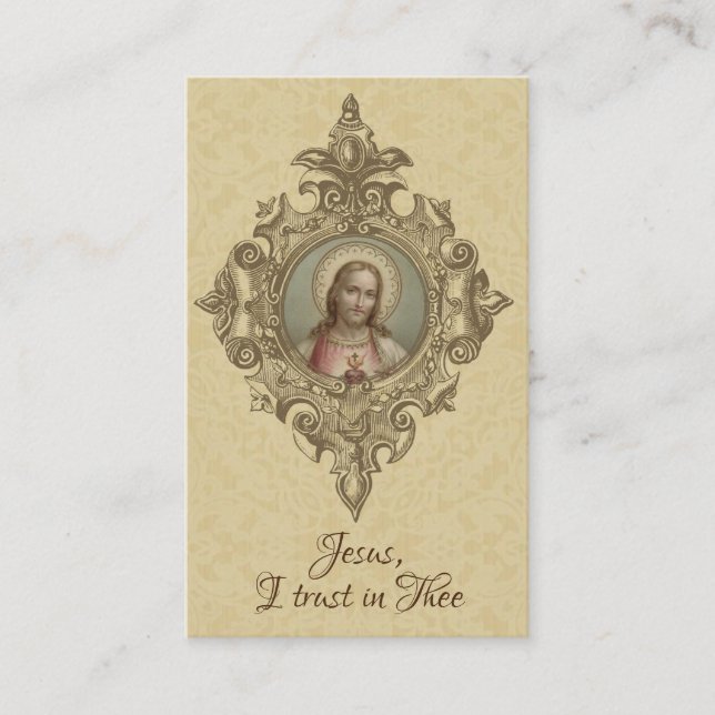 Prière au coeur sacré de la carte sainte de Jésus (Devant)