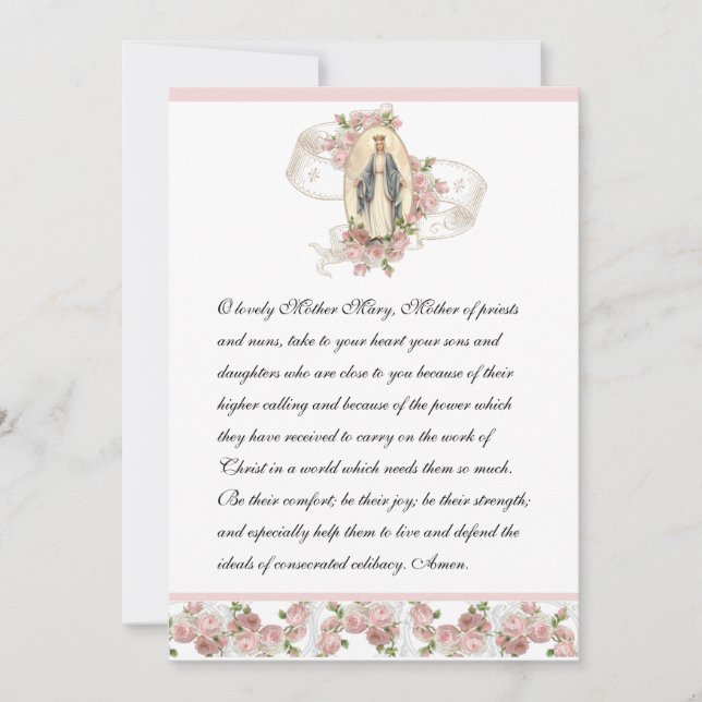 Prière catholique pour les prêtres et les religieu (Devant)