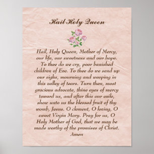 Prière catholique Sainte-Reine Poster chrétien