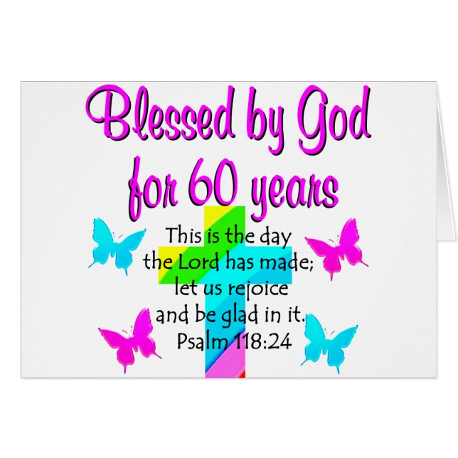 PRIÈRE CHRÉTIENNE DE 60 ANS (Devant Horizontal)