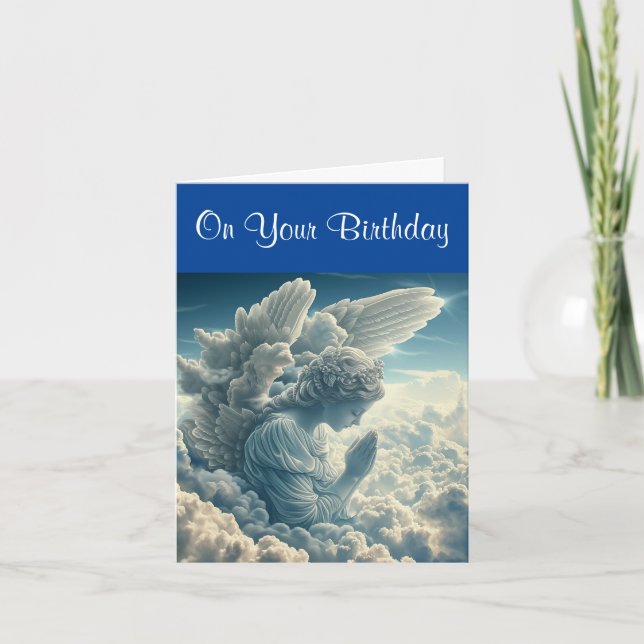 Prière Cloud Angel Carte de voeux Anniversaire (Devant)