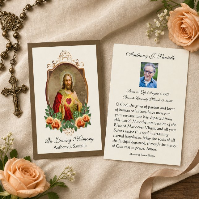 Prière commémorative funéraire catholique Carte Sa (Créateur téléchargé)