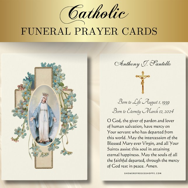 Prière commémorative funéraire catholique Carte Sa (Créateur téléchargé)