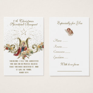 Prière de Bouquet spirituel de Noël Carte Sainte