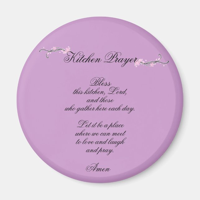 Prière de cuisine - aimant (Devant)