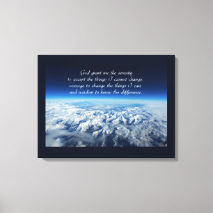 Prière de sérénité & Montagnes Toile Envelopp