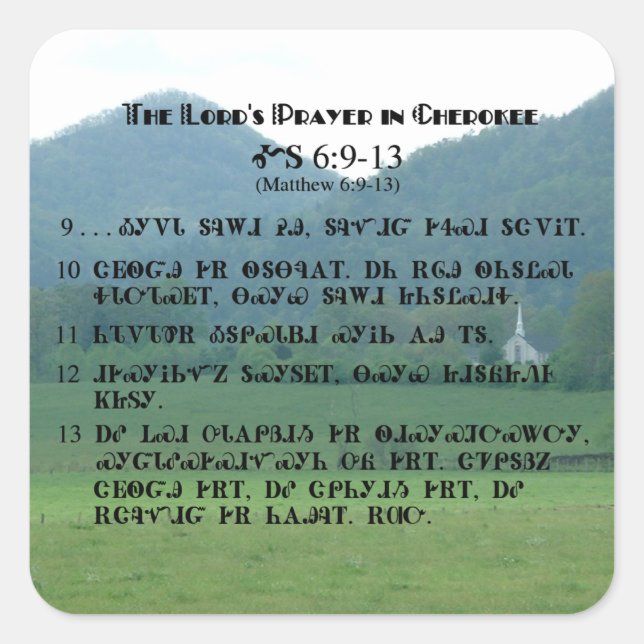 Prière du Seigneur en Sticker Cherokee (Devant)