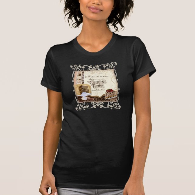 Prière et T-shirt de la femme de chocolat (Devant)