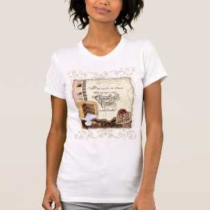 Prière et T-shirt de la femme de chocolat