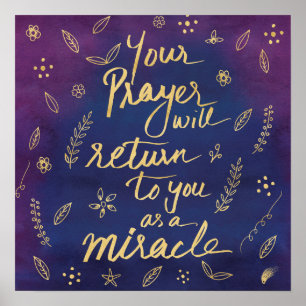 Prière Faith Hope Miracle Affirmation Art Poster