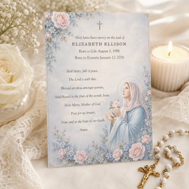 Prière funéraire catholique de la Mère bénie Mémor (Créateur téléchargé)