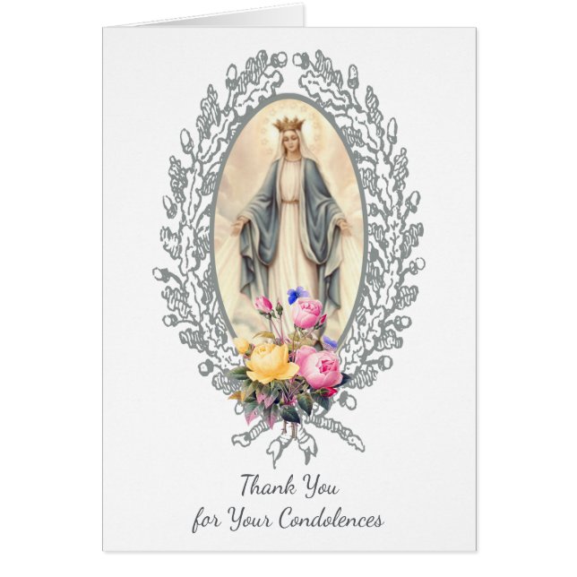 Prière funéraire Merci Vierge Marie Catholique (Devant)