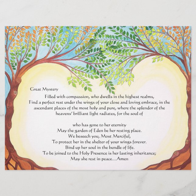 Prière pour la femme disparue El Malei Rachamim (Devant)